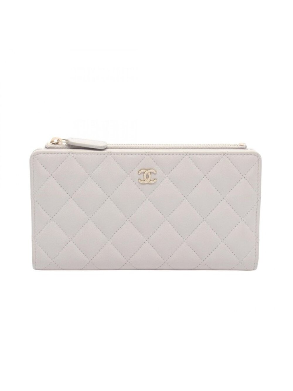 Chanel Bifold Wallet Quilted White Caviar Leather